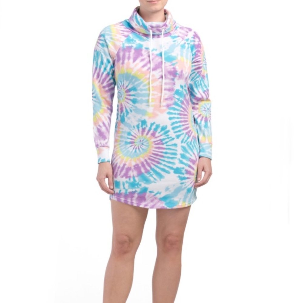 Almost Famous Tie Dye Sweatshirt Dress NWT…